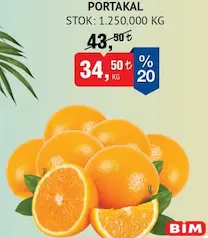 PORTAKAL KG fiyat ve kampanya bilgisi